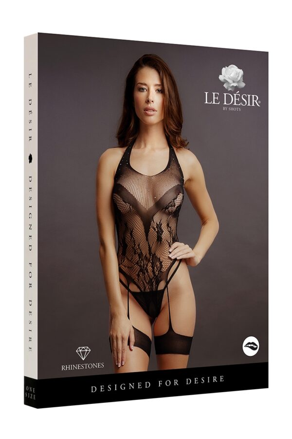 Body fendu résille et strass – Le Désir - 94edenstreet.com - sexshop en ligne