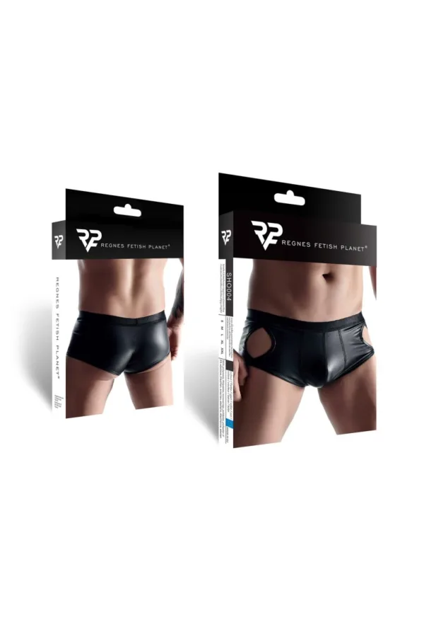Shorty ouvert noir wetlook – Regnes - 94edenstreet.com - sexshop en ligne