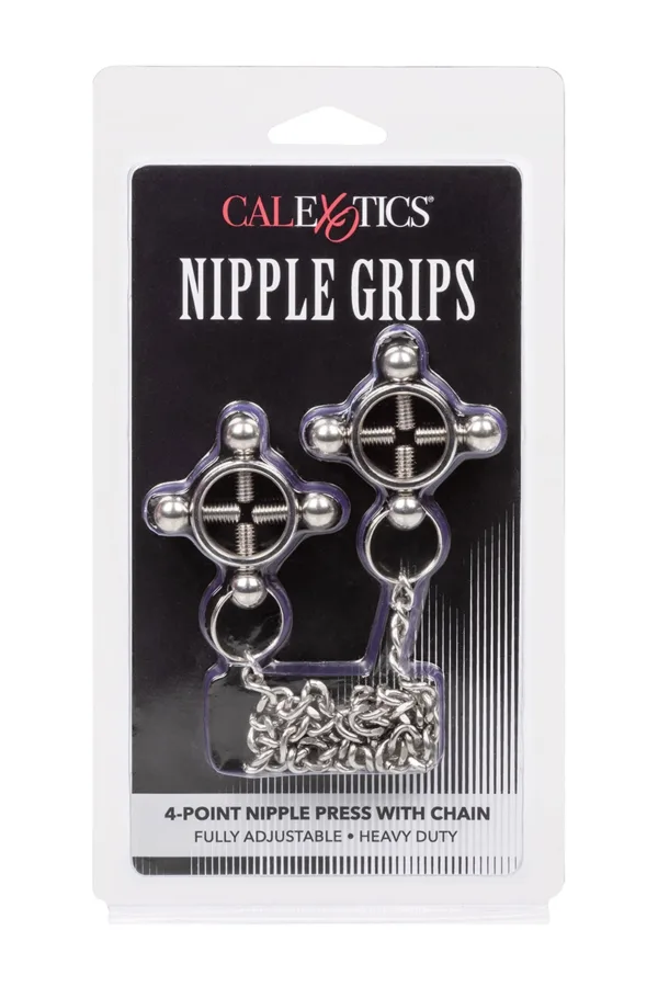 Pinces à tétons 4 points & chaine – Calexotics - 94edenstreet.com - sexshop en ligne