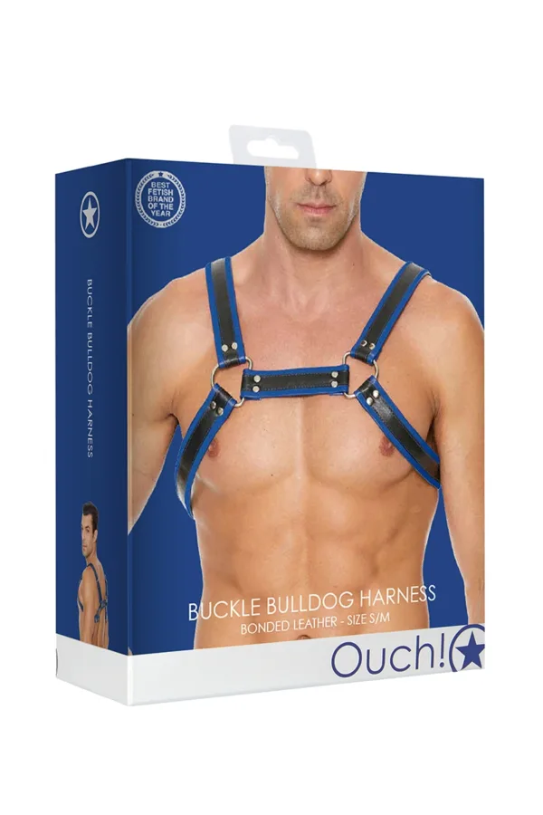 Harnais Buckle Bulldog bleu – Ouch! - 94edenstreet.com - sexshop en ligne