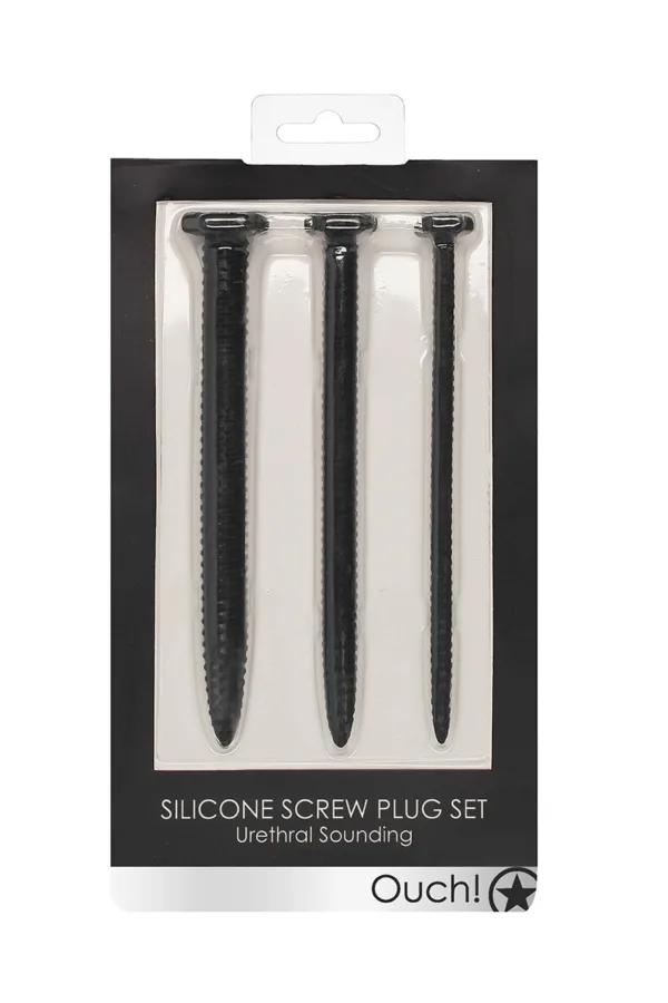 Set de 3 plugs urétraux Grandes Vis – Ouch! - 94edenstreet.com - sexshop en ligne