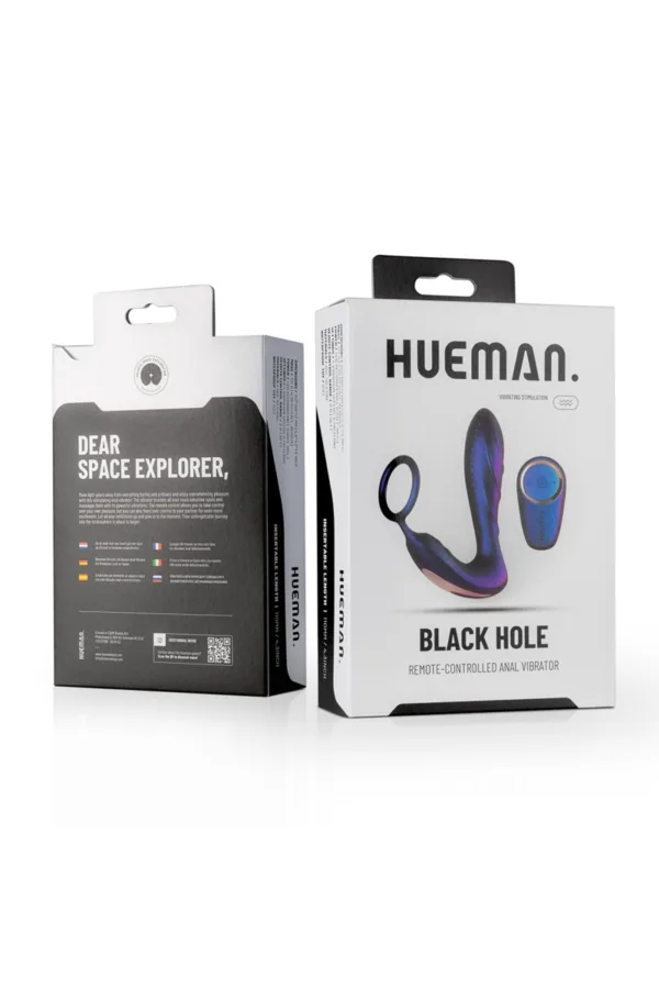 Plug vibrant et cockring Black Hole – Hueman - 94edenstreet.com - sexshop en ligne