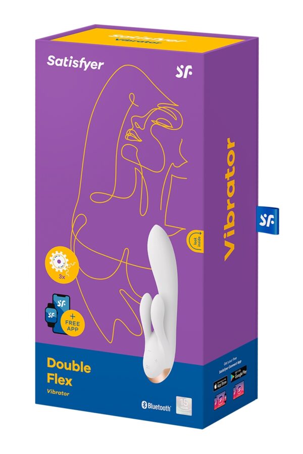 Vibro Rabbit connecté Double Flex blanc - Satisfyer – Image 4