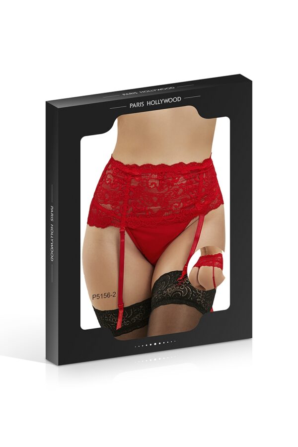 Porte-jarretelles rouge et string - 94edenstreet.com - sexshop en ligne