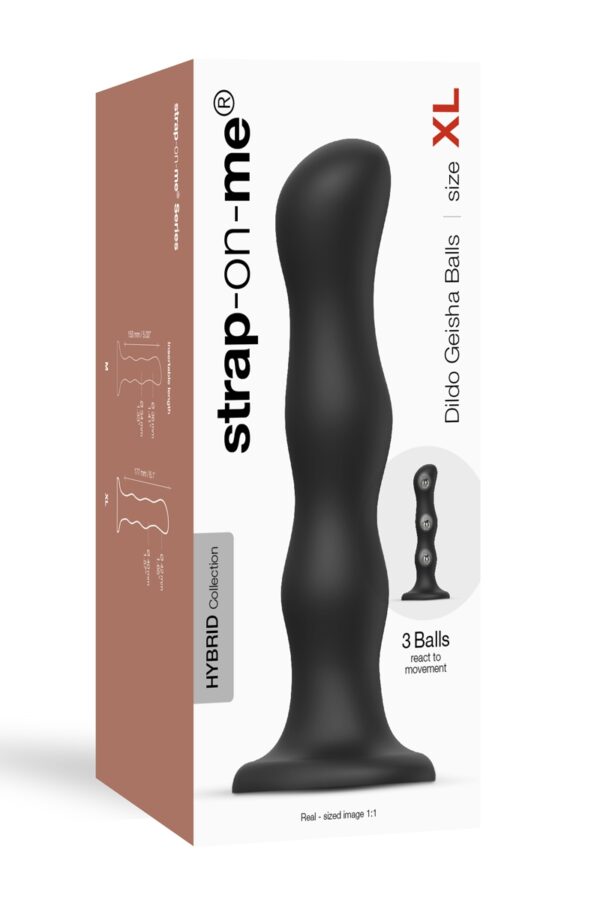 Geisha Dildo XL Noir – Strap-On-Me - 94edenstreet.com - sexshop en ligne