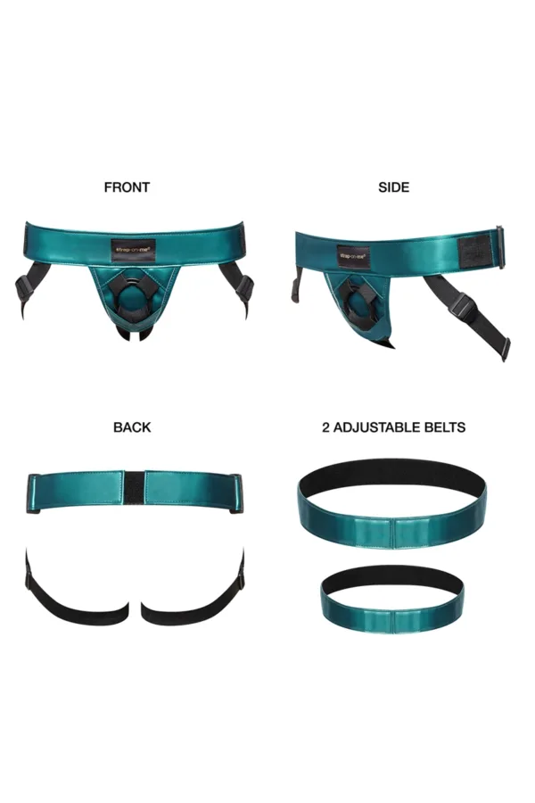 Harnais Curious vert métallique – Strap On Me - 94edenstreet.com - sexshop en ligne