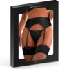 Porte-jarretelles wetlook avec string noir - 94edenstreet.com - sexshop en ligne