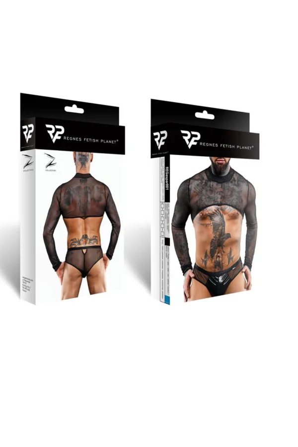 Crop top tulle noir transparent – Regnes - 94edenstreet.com - sexshop en ligne