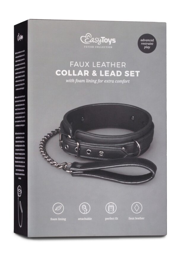 Collier fétichiste et laisse – Easytoys Fetish Collection - 94edenstreet.com - sexshop en ligne