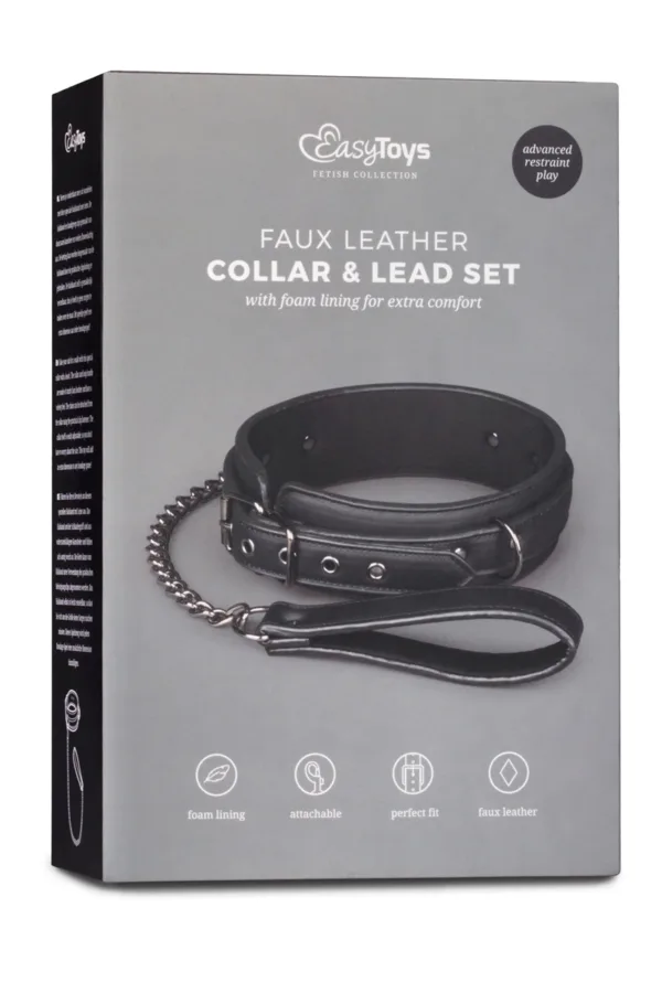 Collier fétichiste et laisse – Easytoys Fetish Collection - 94edenstreet.com - sexshop en ligne