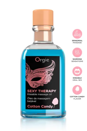 Huile de massage embrassable Sexy Therapy barbe à papa - 94edenstreet.com - sexshop en ligne