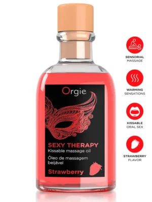 Huile de massage embrassable Sexy Therapy fraise