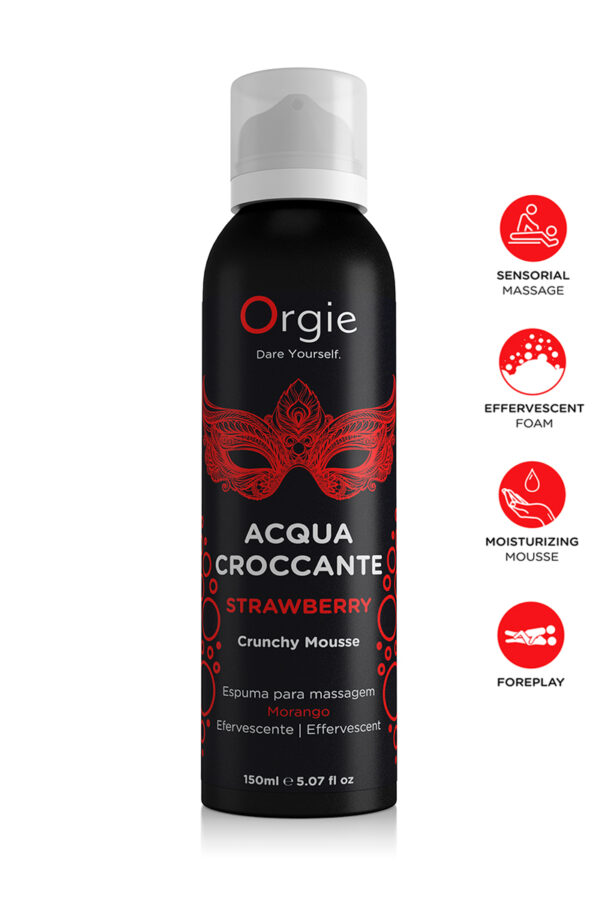 Mousse de massage effervescente Fraise 150ml - 94edenstreet.com - sexshop en ligne
