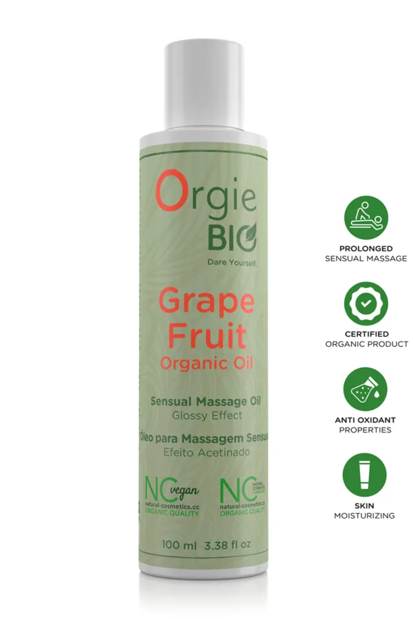 Huile de massage Bio au pamplemousse – Orgie - 94edenstreet.com - sexshop en ligne