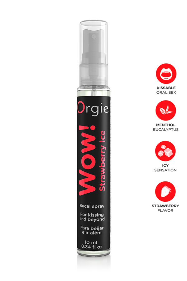 Spray buccal excitant Wow menthol fraise glaçé - 94edenstreet.com - sexshop en ligne