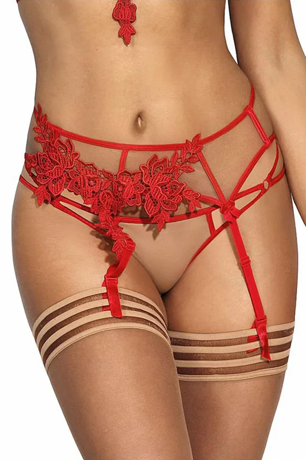 Porte-jarretelles rouge V-8862 – Axami - 94edenstreet.com - sexshop en ligne