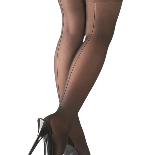 Bas autofixants couture noir 1 – Cotelli Legwear