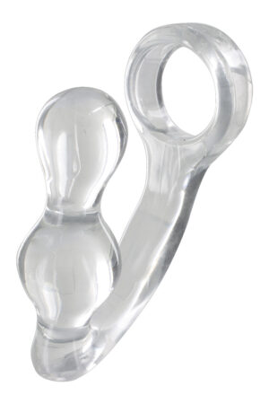 Stimulateur de prostate et cockring transparent - 94edenstreet.com - sexshop en ligne