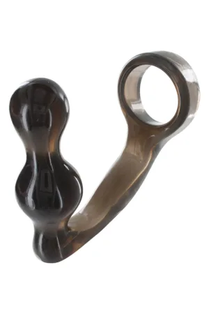 Stimulateur de prostate et cockring gris - 94edenstreet.com - sexshop en ligne