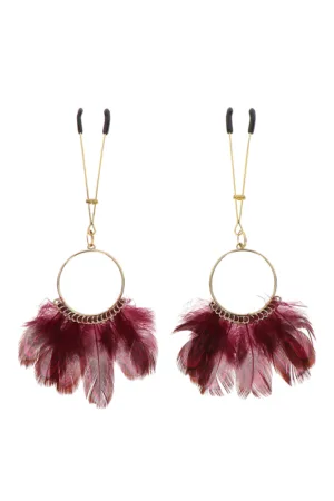 Pinces à tétons plume – Taboom - 94edenstreet.com - sexshop en ligne