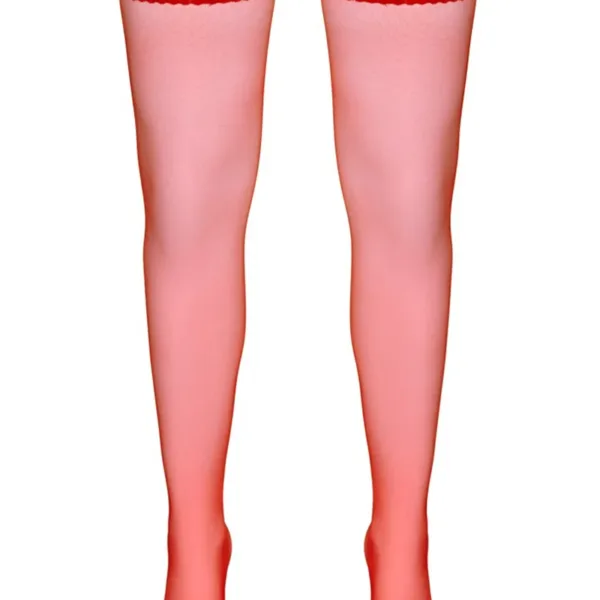 Bas autofixants rouge – Cotelli Legwear