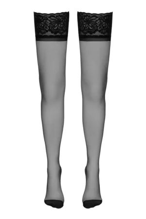 Bas autofixants couture noir 1 – Cotelli Legwear - 94edenstreet.com - sexshop en ligne
