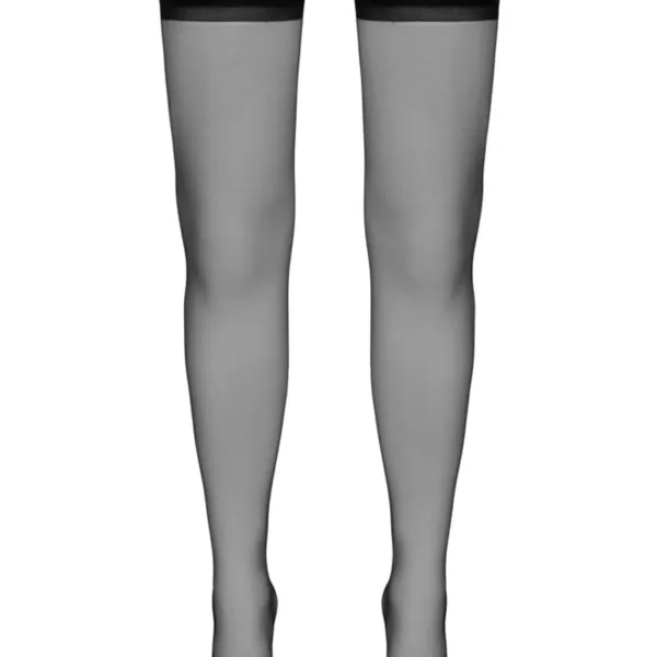 Bas autofixants couture noir 1 – Cotelli Legwear