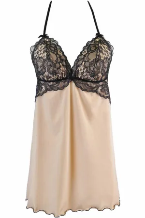 Nuisette en jersey beige V-10539 – Axami - 94edenstreet.com - sexshop en ligne