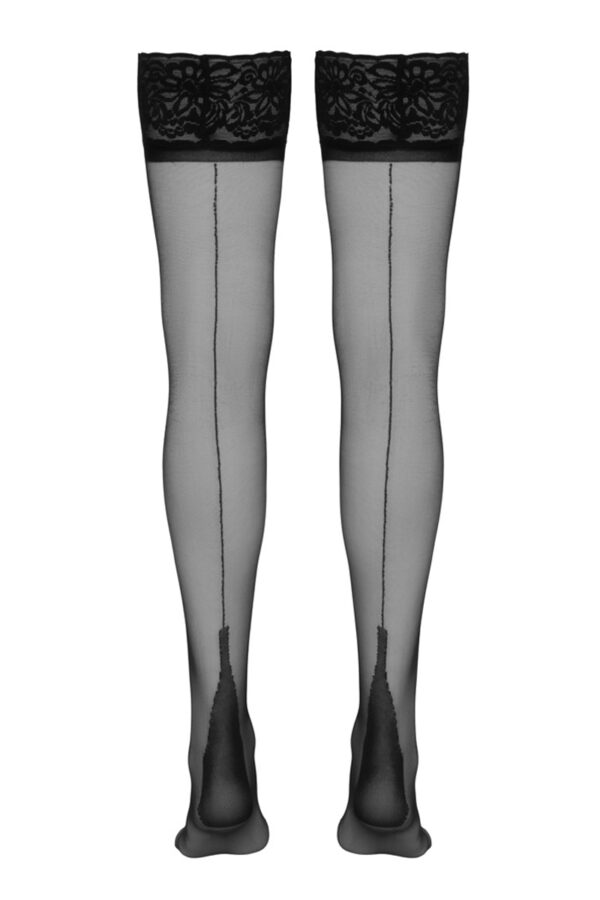 Bas autofixants couture noir 1 - Cotelli Legwear – Image 3