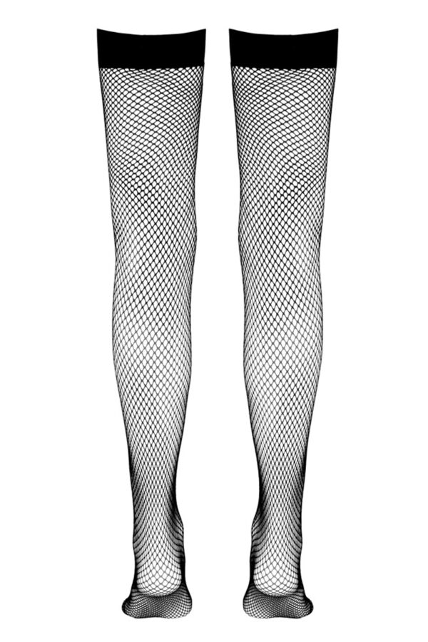 Bas résille autofixants noir - Cotelli Legwear – Image 3