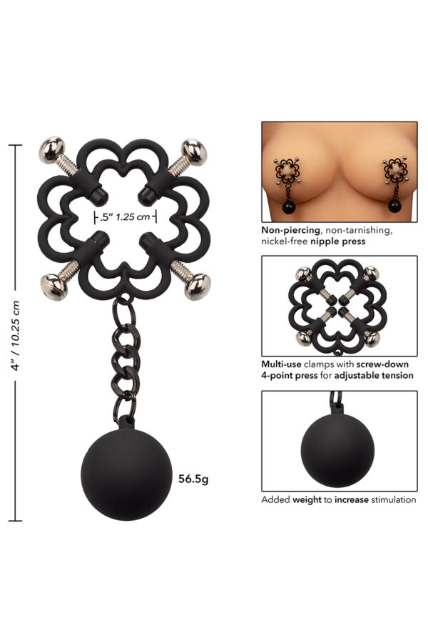 Pinces à tétons lestées – Calexotics - 94edenstreet.com - sexshop en ligne