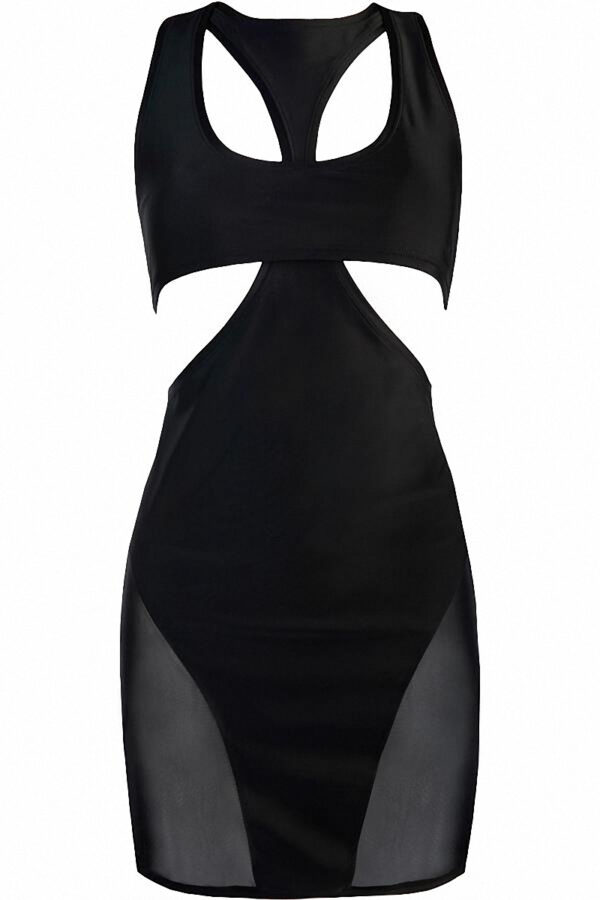 Robe moulante noire V-10619 - Axami – Image 3