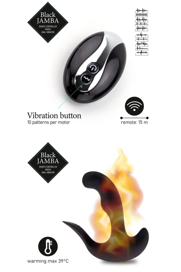 Stimulateur anal vibrant télécommandé unisexe - Black Jamba – Image 4