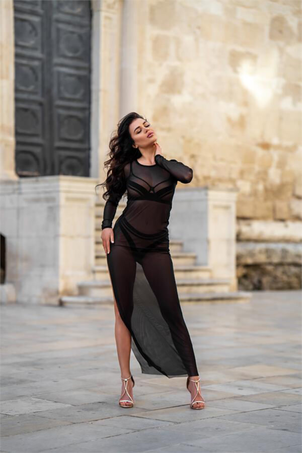 Robe longue transparente V-10679 – Axami - 94edenstreet.com - sexshop en ligne