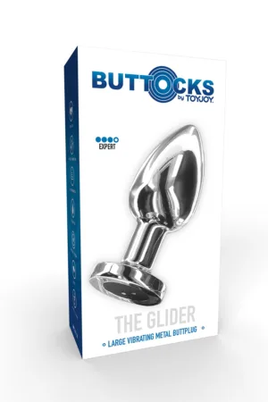 Plug vibrant en métal The Glider L - 94edenstreet.com - sexshop en ligne