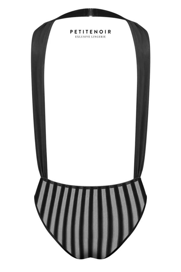 Body fendu tulle et rayures - 94edenstreet.com - sexshop en ligne