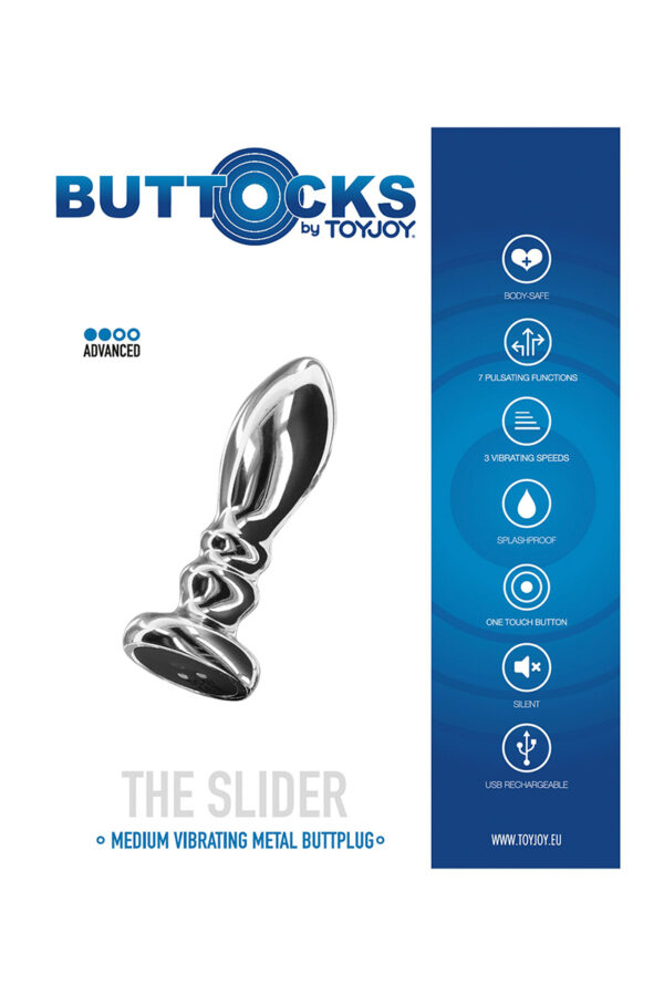 Plug vibrant en métal The Slider M - 94edenstreet.com - sexshop en ligne