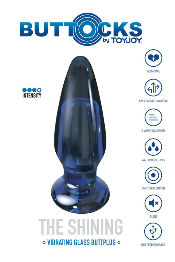Plug vibrant en verre The Shining - 94edenstreet.com - sexshop en ligne