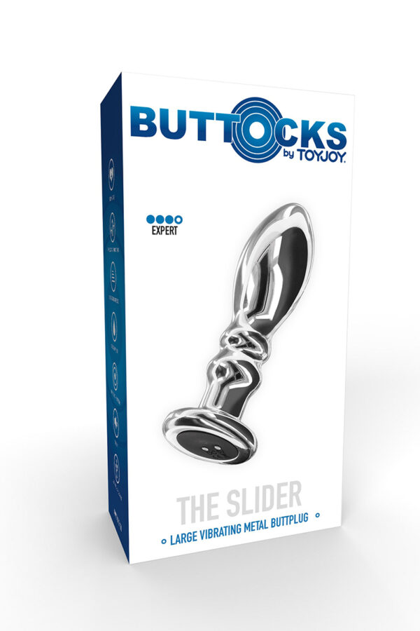 Plug vibrant en métal The Slider L - 94edenstreet.com - sexshop en ligne