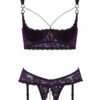 Ensemble lingerie ouverte violet - Cotelli Lingerie – Image 2
