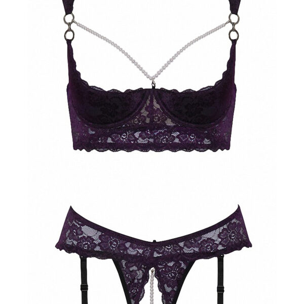 Ensemble lingerie ouverte violet – Cotelli Lingerie