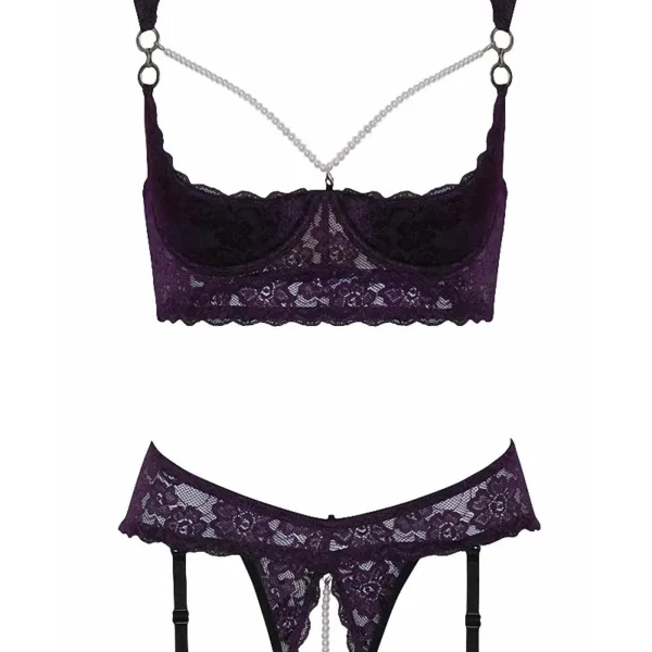 Ensemble lingerie ouverte violet – Cotelli Lingerie