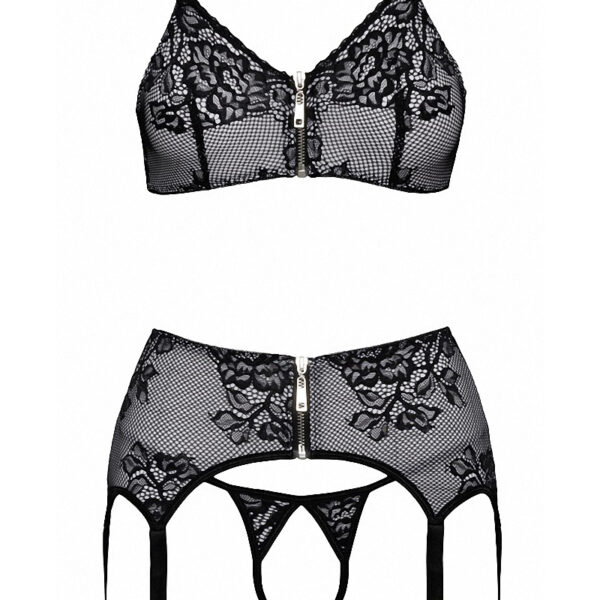 Ensemble coquin ouvert 3 pièces gris – Cottelli Lingerie