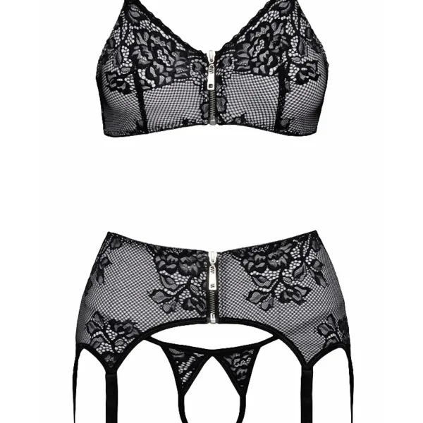 Ensemble coquin ouvert 3 pièces gris – Cottelli Lingerie