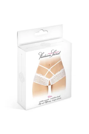 Culotte ouverte blanche Celia – Fashion Secret - 94edenstreet.com - sexshop en ligne