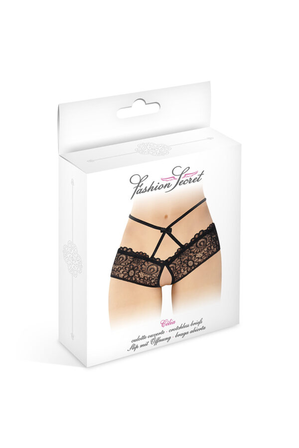 Culotte ouverte noire Celia – Fashion Secret - 94edenstreet.com - sexshop en ligne