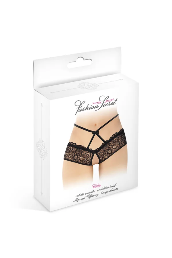 Culotte ouverte noire Celia – Fashion Secret - 94edenstreet.com - sexshop en ligne