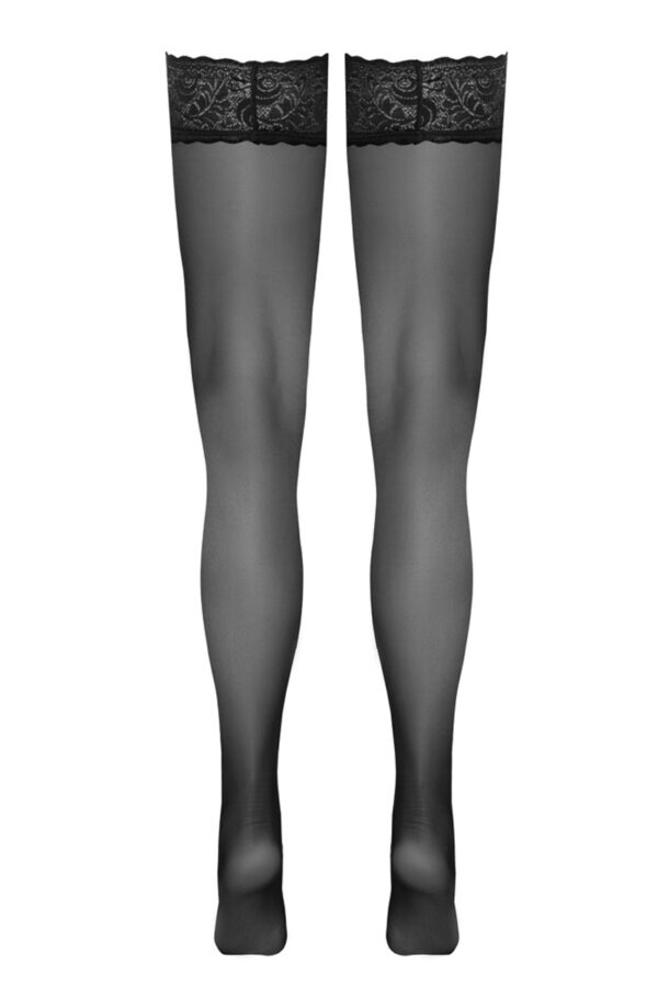 Bas autofixants noir Hold up - Cotelli Legwear – Image 3
