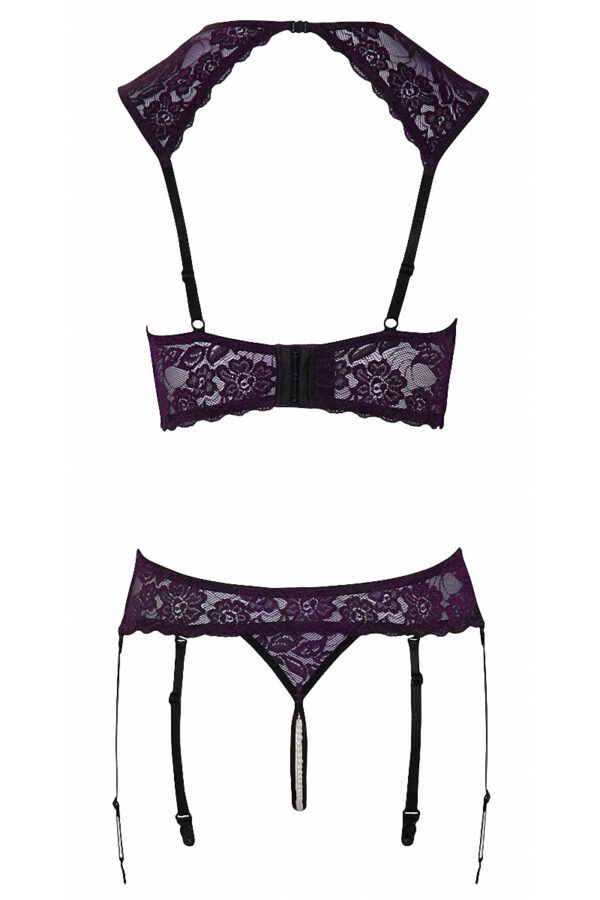 Ensemble lingerie ouverte violet - Cotelli Lingerie – Image 3