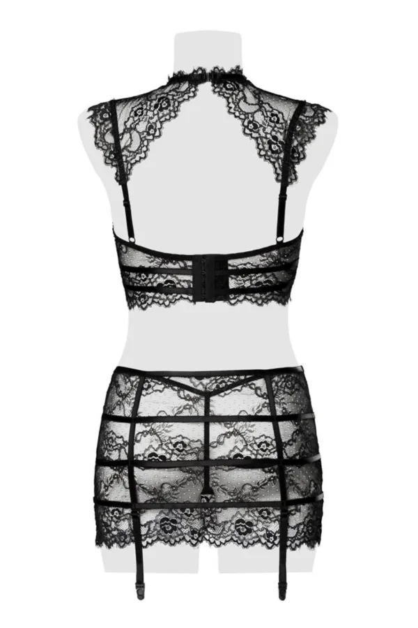 Set érotique jupe à jarretelles et top dentelle – Grey Velvet - 94edenstreet.com - sexshop en ligne
